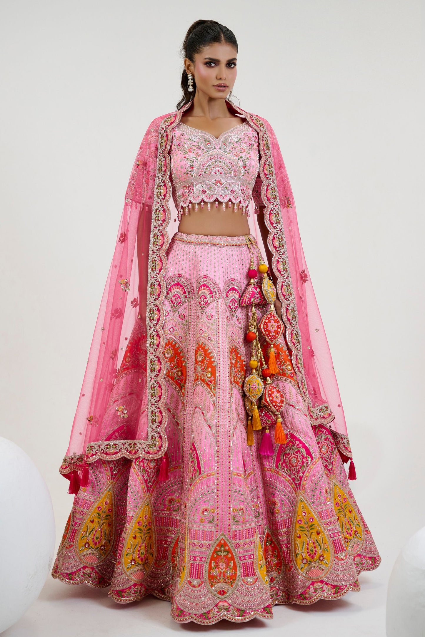 Bridesmaids Wedding Designer Heavy Velvet Lehenga Choli With Yellow Colored Georgette Dupatta - Marriott Fashion