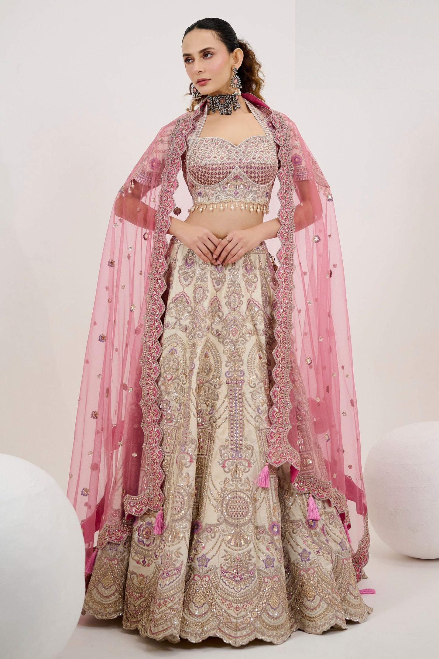 Bridesmaids Wedding Designer Heavy Velvet Lehenga Choli With Yellow Colored Georgette Dupatta - Marriott Fashion