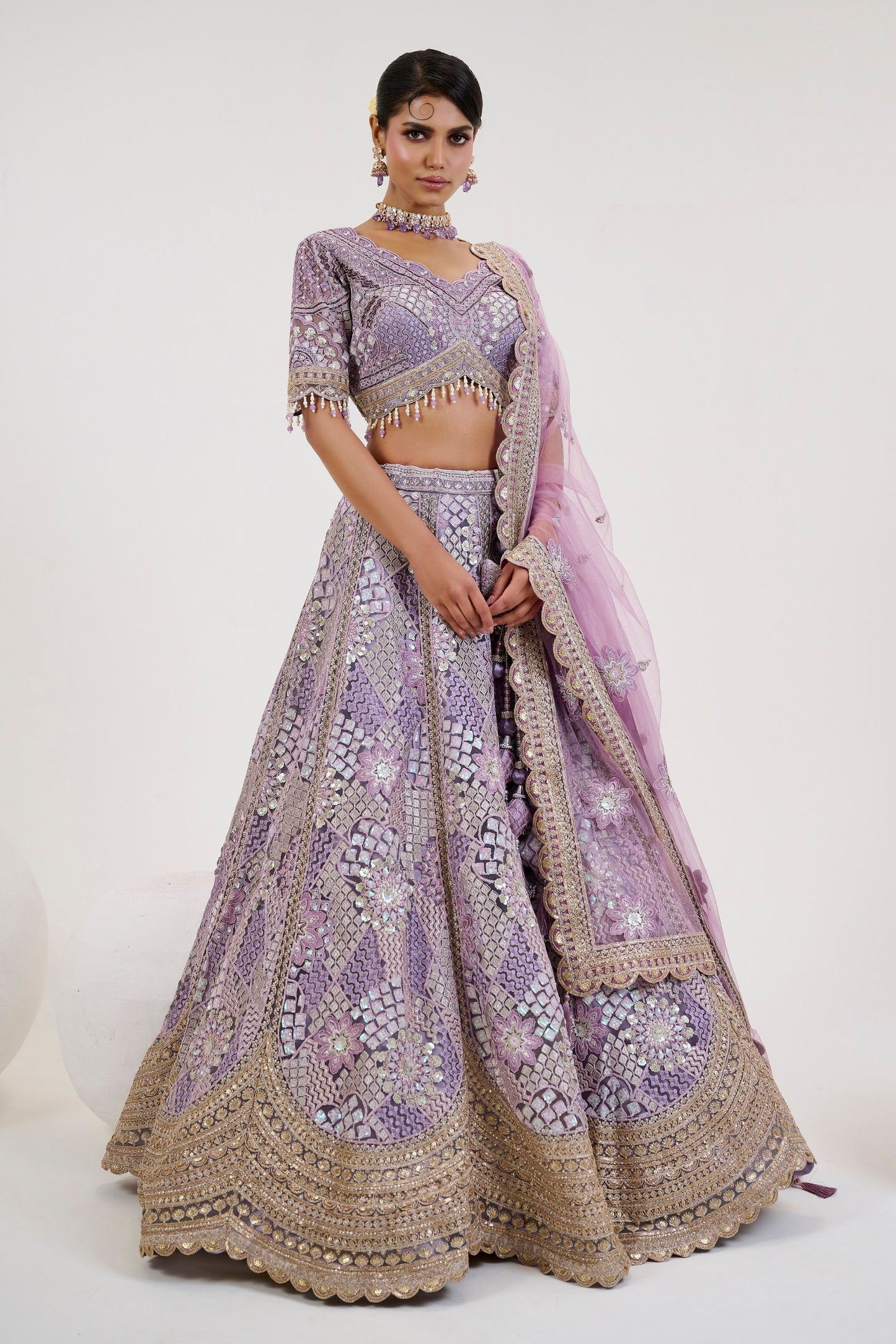 Golden Colored Bridesmaid Wear Heavy Net Lehenga Choli With Designer Blouse Piece And Dupatta - Marriott Fashion