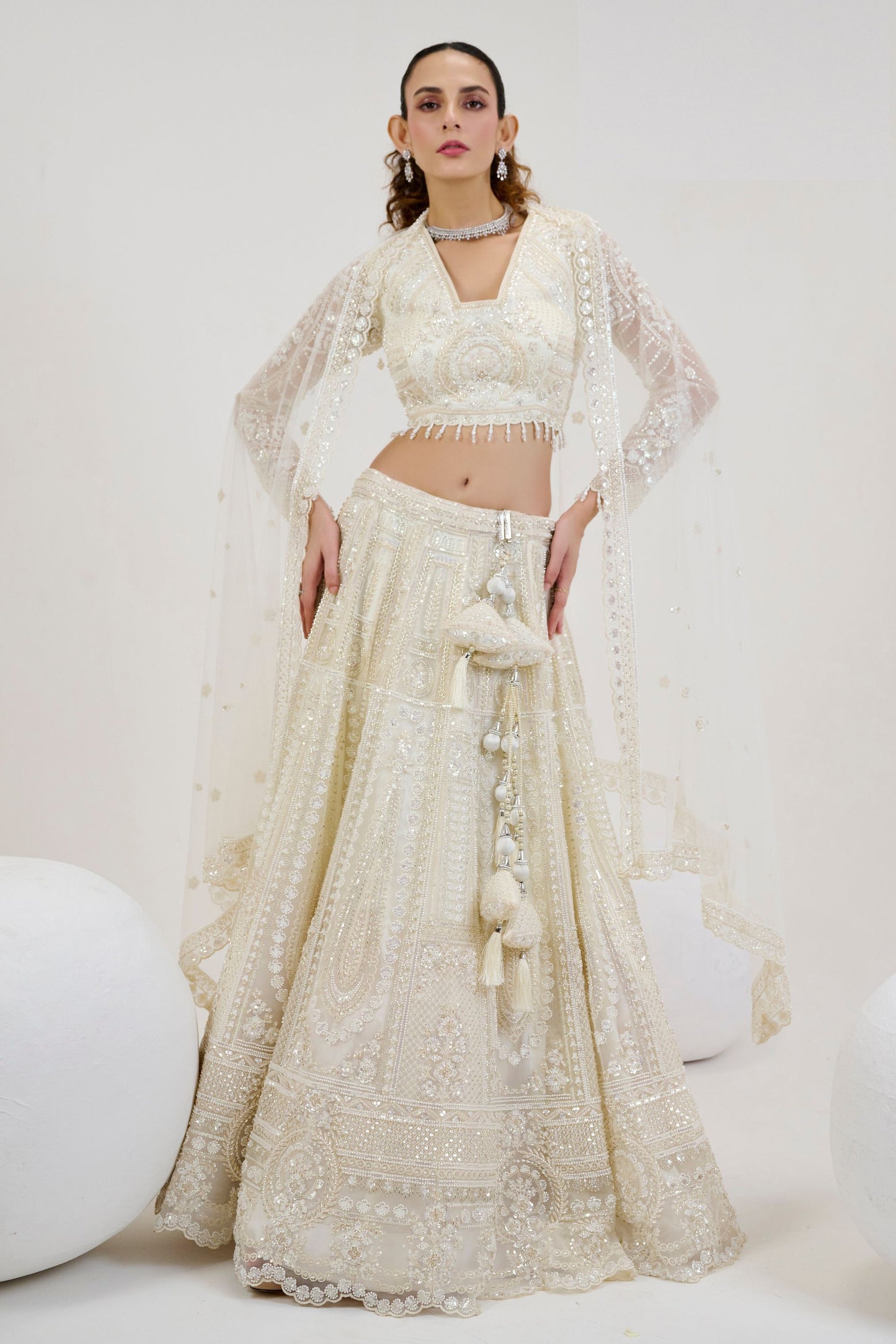 Wine Colored Heavy Net Lehenga Choli With Embroidery And Sequence Worked Dupatta - Marriott Fashion