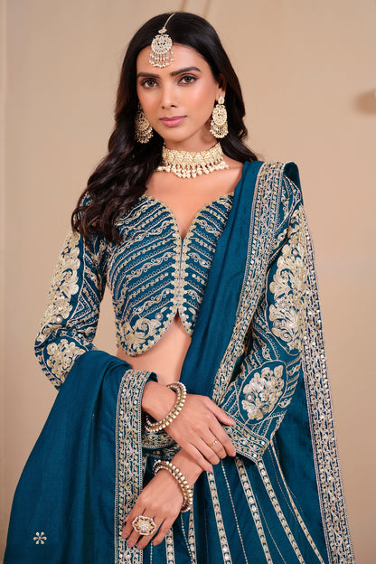 Blue Heavy Art Silk Sequence Worked for Wedding & Festival Wear Lehenga Choli