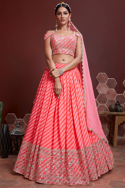 Red Heavy Banglory Silk Printed Worked Engagement And Party Wear Fancy Lehenga Choli