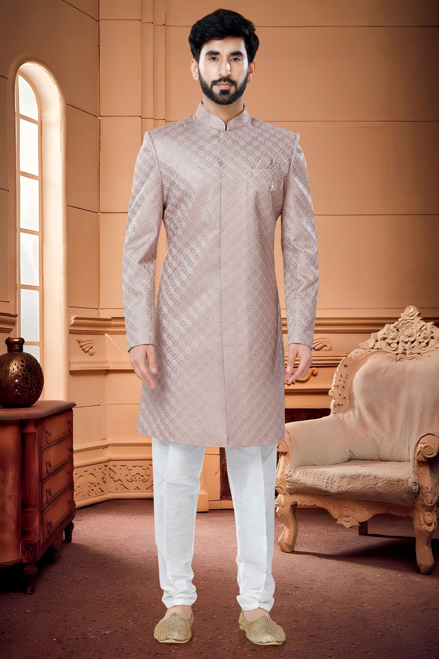 Cream Sherwani