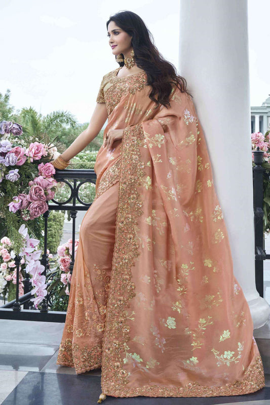 Wedding Wear Viscose Silk Most Beautiful Saree With Designer Worked Blouse Piece, Traditional Outfit Wear Saree For Women - Marriott Fashion