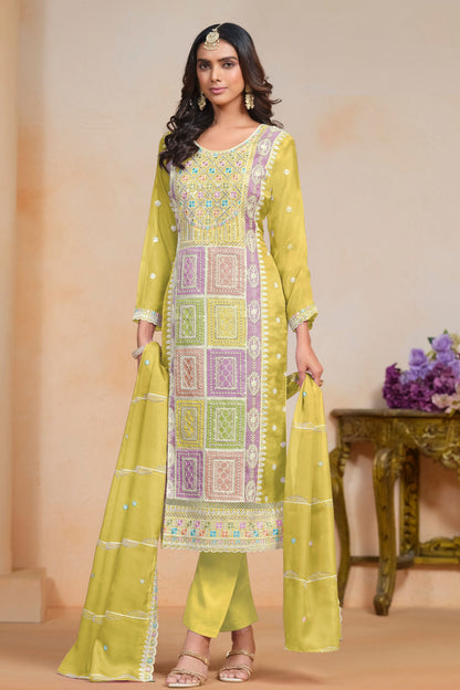 Most Beautiful Outfit Wear Salwar Suit In Soft Organza With Embroidery Worked Dupatta , Attractive Salwar Suits - Marriott Fashion