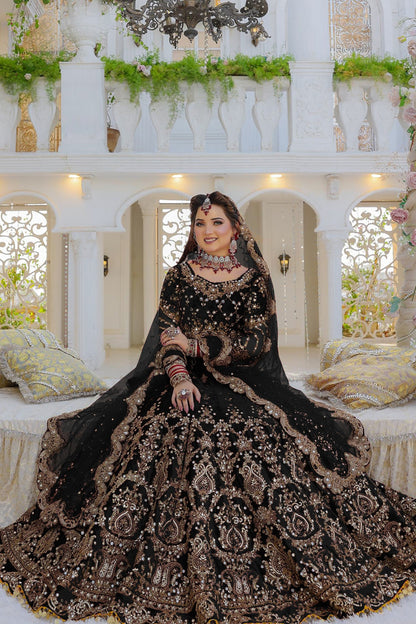 Black Colored Heavy Velvet Lehenga With Sequence Worked Soft Net Dupatta, Wedding Party Wear Lehenga Choli