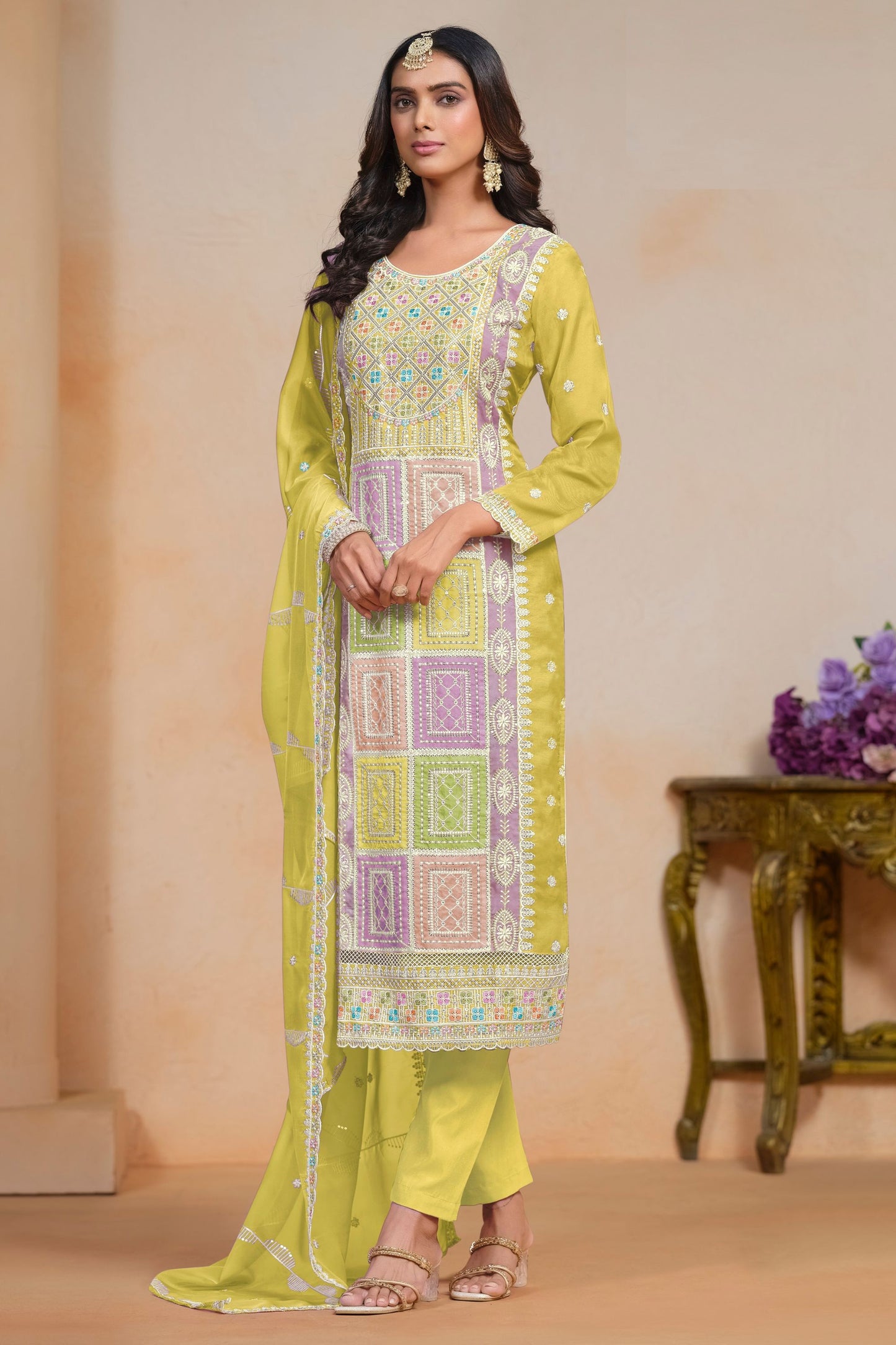 Most Beautiful Outfit Wear Salwar Suit In Soft Organza With Embroidery Worked Dupatta , Attractive Salwar Suits - Marriott Fashion