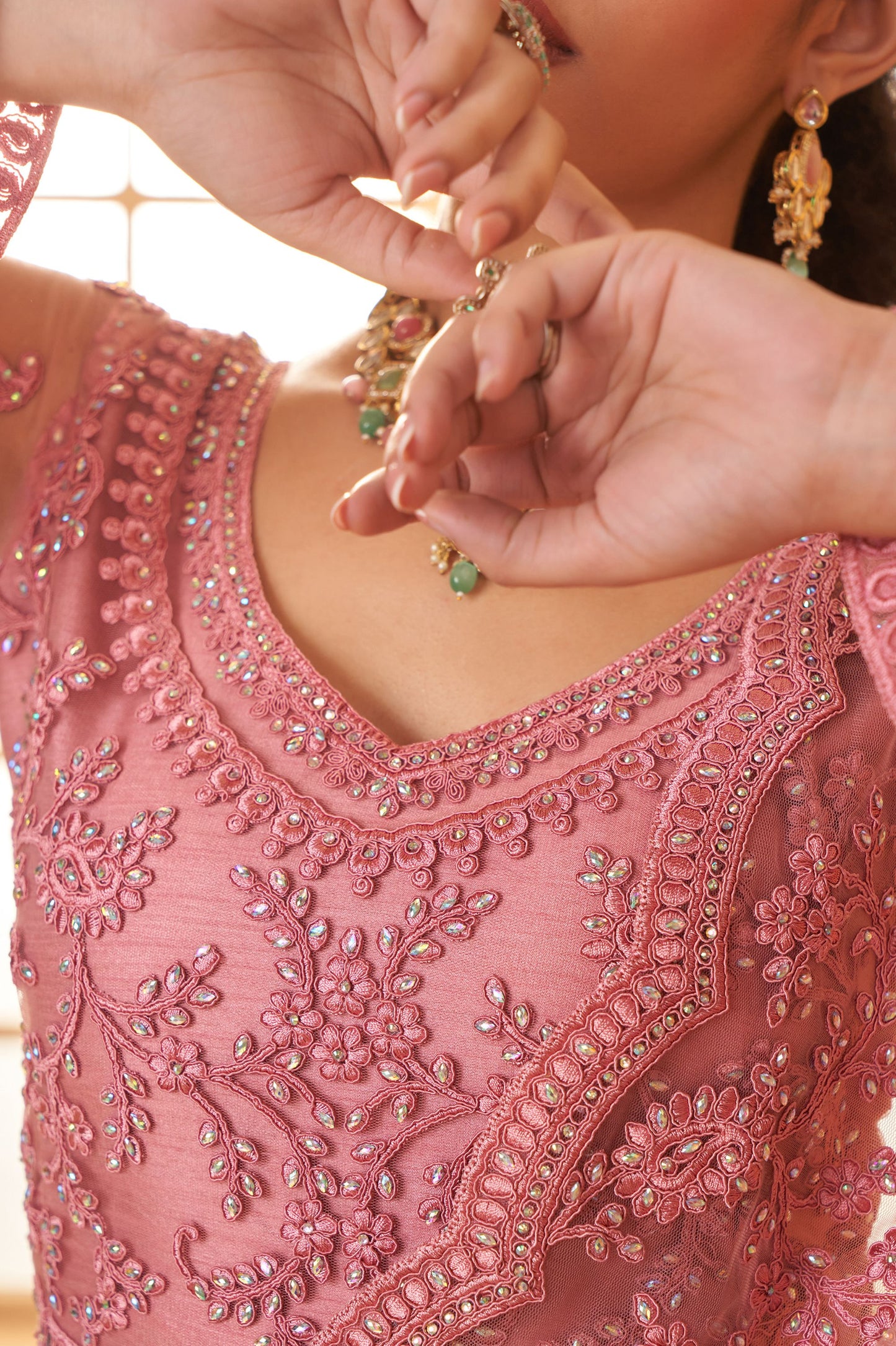 Pink Colored Heavy Net Lehenga Choli With Embroidery Worked Dupatta, Engagement Wear Lehenga Choli - Marriott Fashion