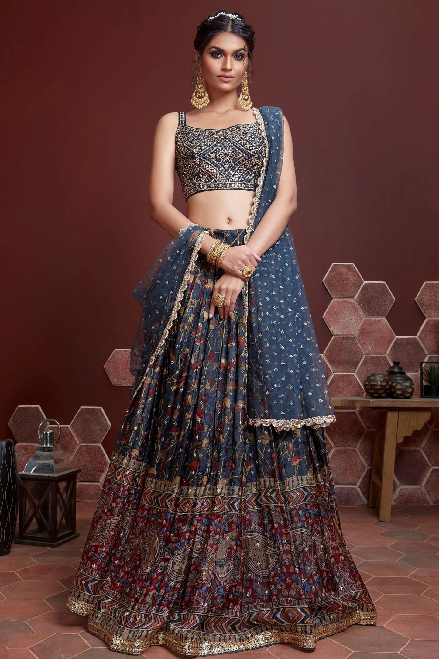 Pink Heavy Banglory Silk Printed Worked Engagement And Party Wear Fancy Lehenga Choli