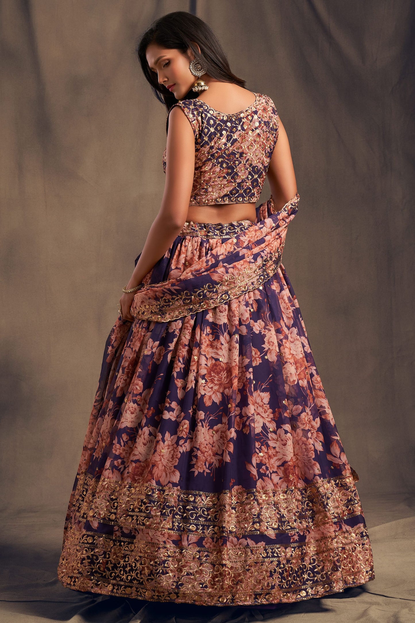 Purple Heavy Organza Sequence And Zari Worked Festival Wear Lehenga Choli