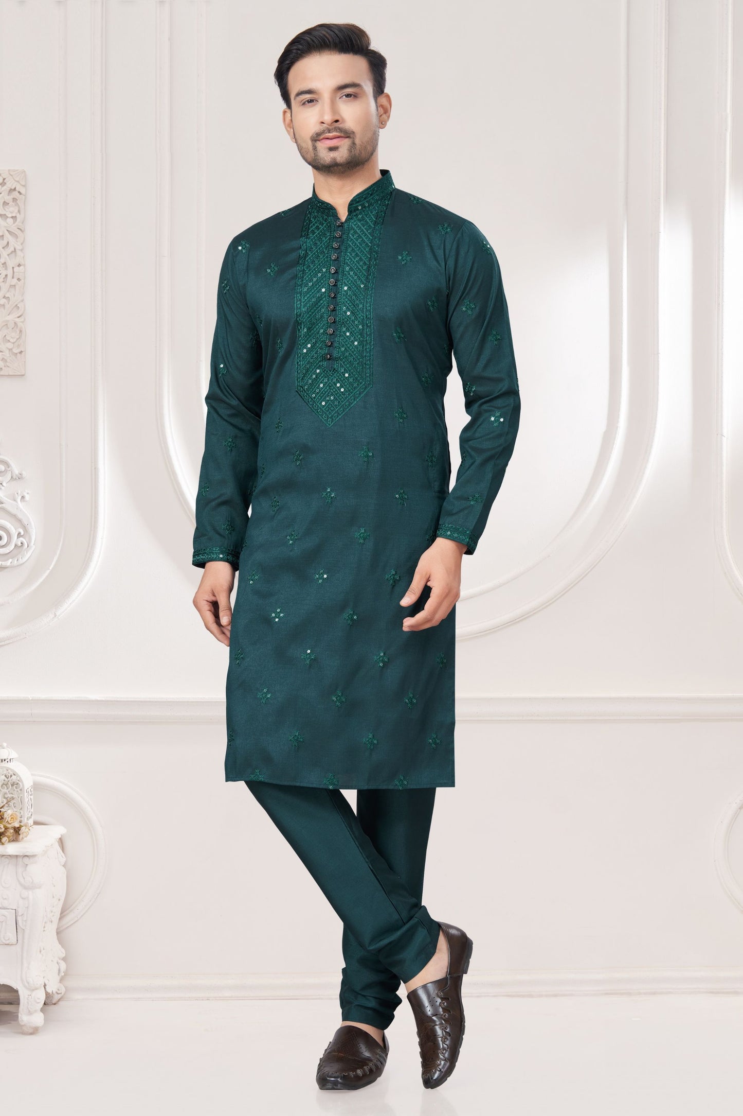 Mor Peach kurta