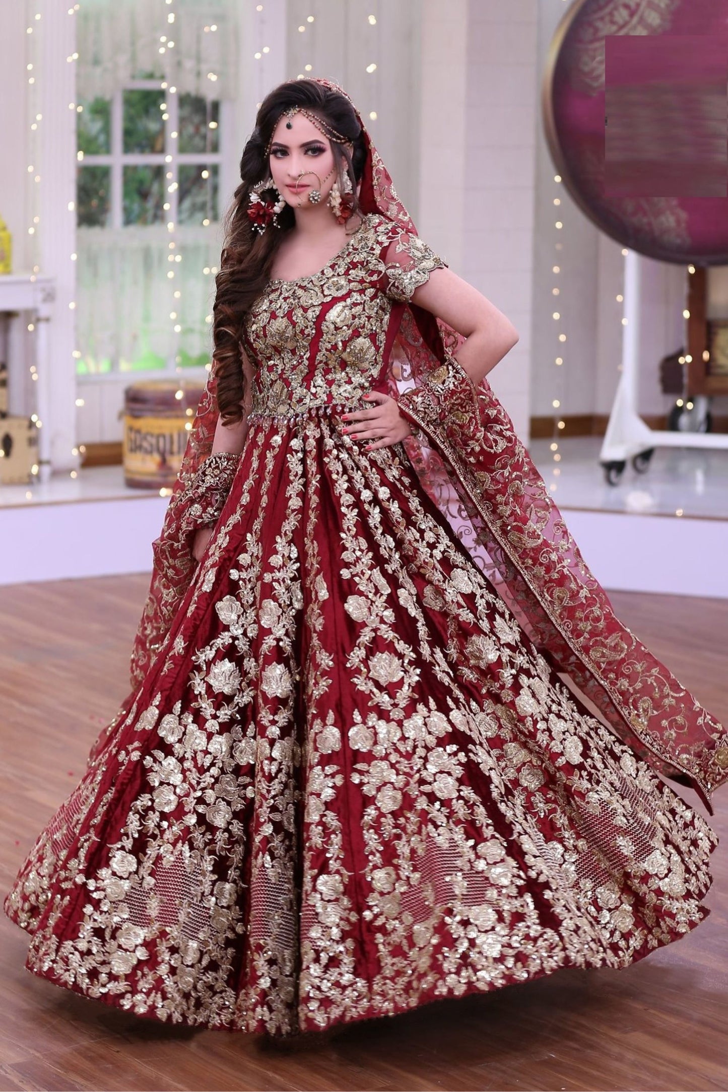 Marron Colored 9000 Velvet Lehenga, Designer Blouse Piece With Embroidery Worked Net Dupatta, Wedding And Reception Wear Lehenga Choli