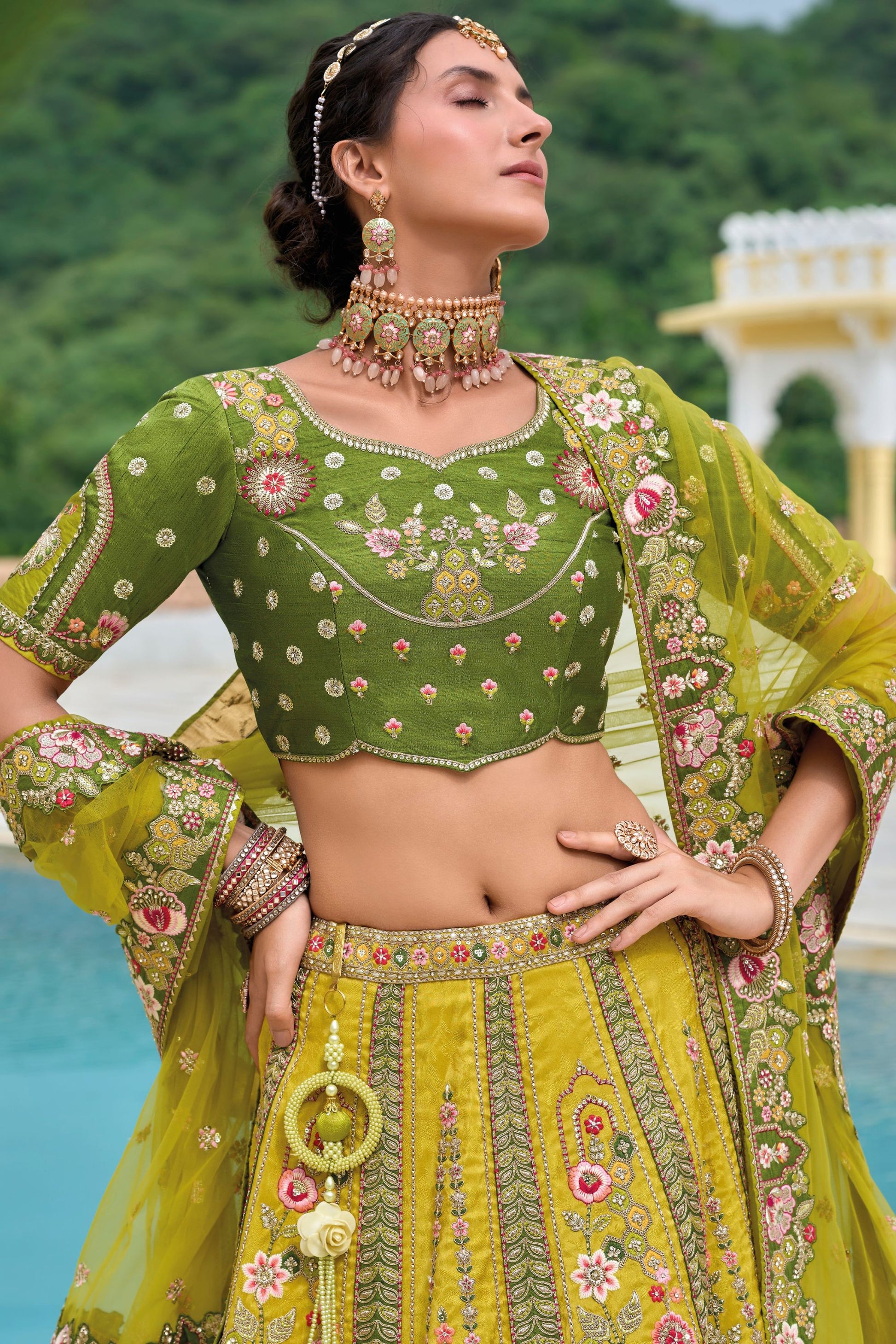 Wonderful Pink Colored Heavy Silk Lehenga Choli With Embroidery Worked Designer Dupatta - Marriott Fashion