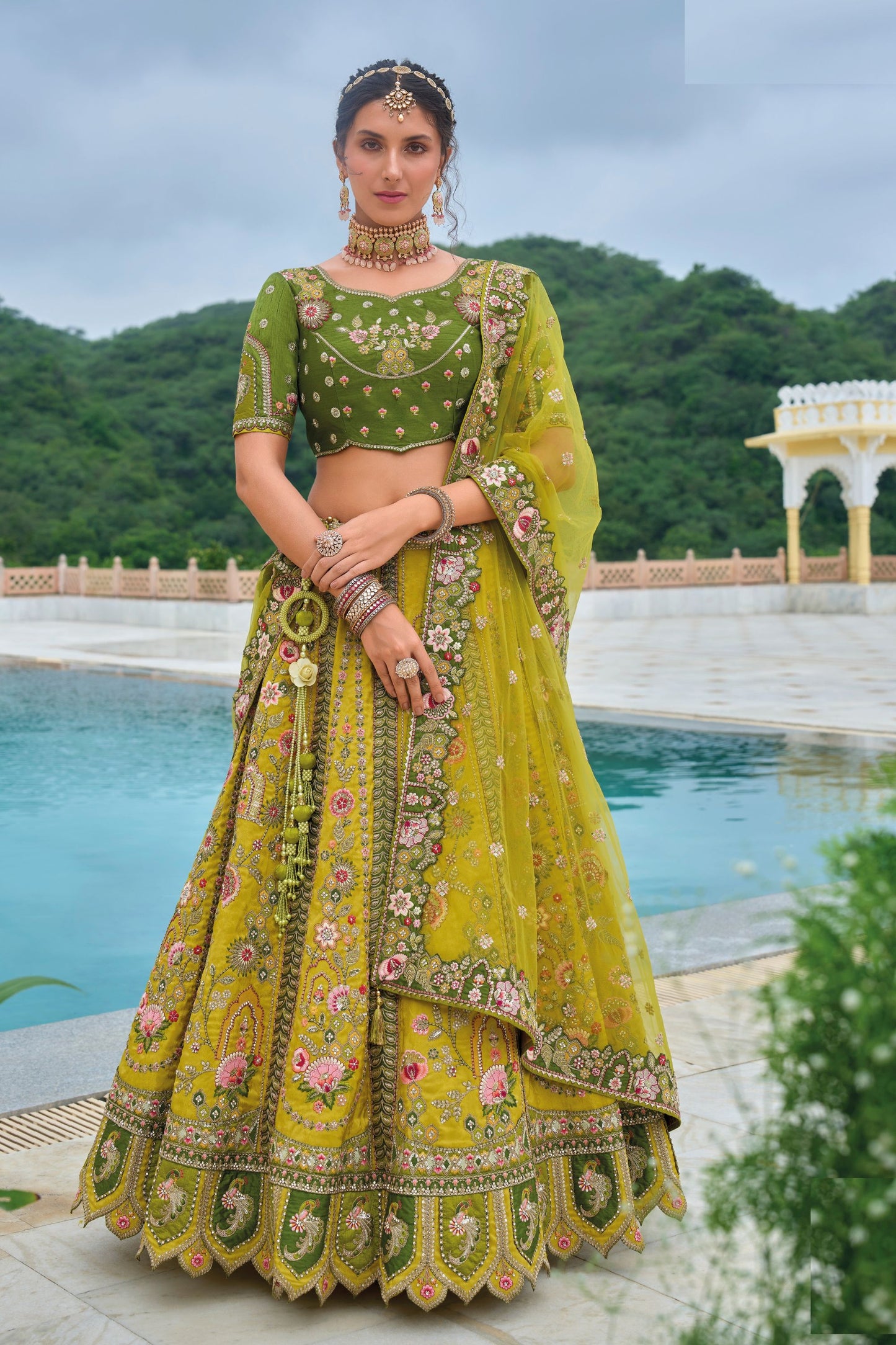 Wonderful Pink Colored Heavy Silk Lehenga Choli With Embroidery Worked Designer Dupatta - Marriott Fashion