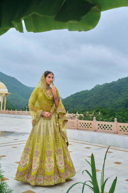 Cream Colored Most Beautiful Lehenga Choli With Soft Net Dupatta, Bollywood Style Bridesmaid Lehenga Choli - Marriott Fashion